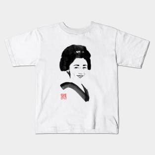 smiling japanese woman Kids T-Shirt